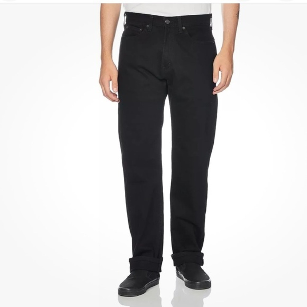LEVIS Native Cali Black Stretch 505 regular straight leg jeans size various